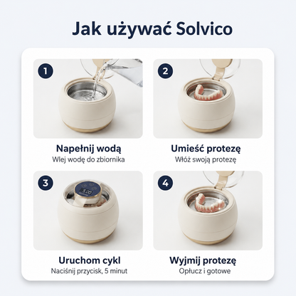 Solvico™ Czyste Protezy — głębokie czyszczenie ultradźwiękiem w 5 minut
